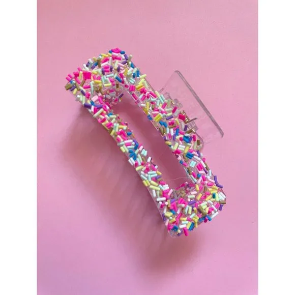 Confetti Sprinkle Hair Claw Clip Hair Accessories Birthday Gift - Picture 5 of 6